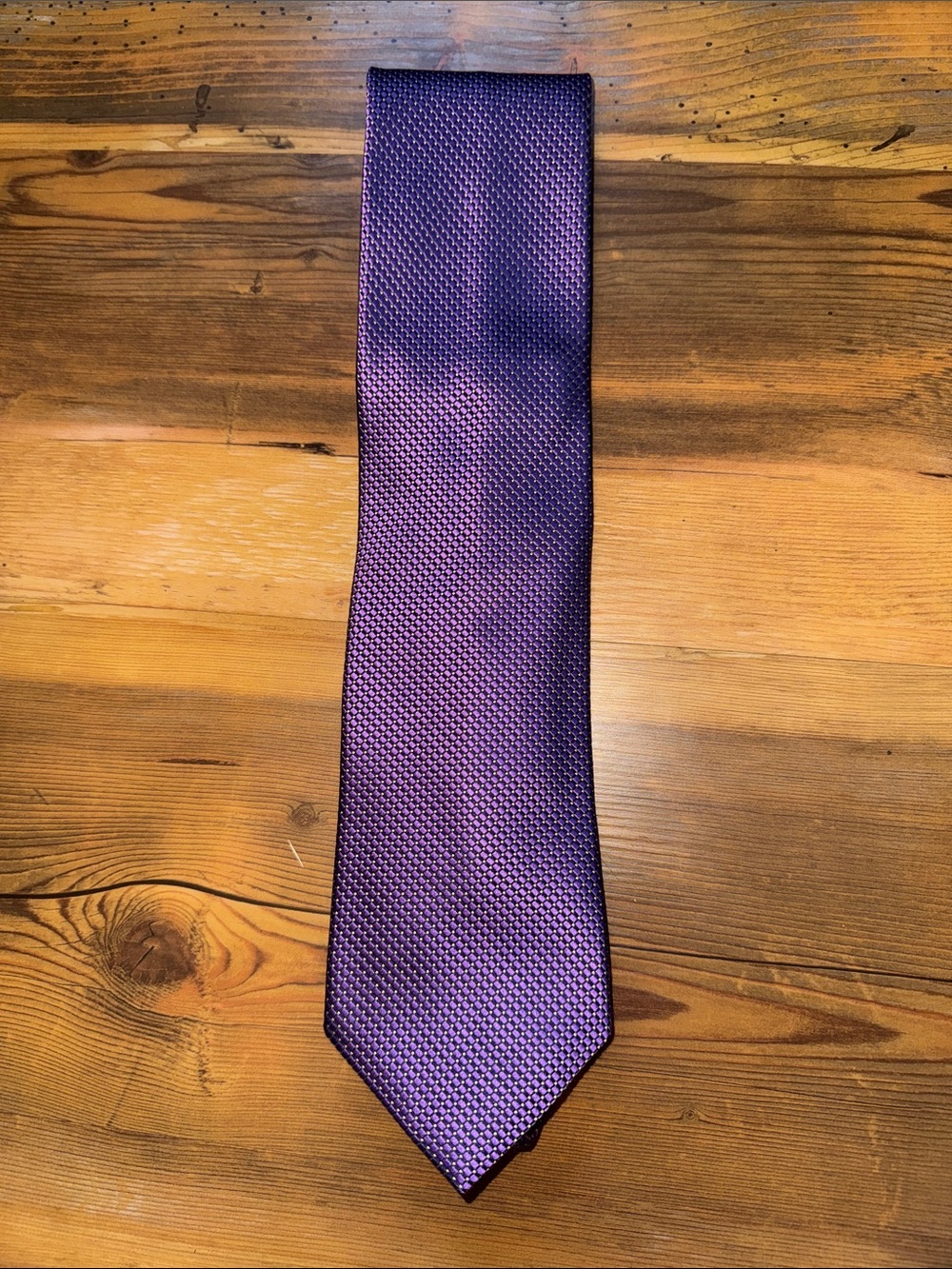 Ermenegildo Zegna Deep Purple Micro-Pattern Silk Tie